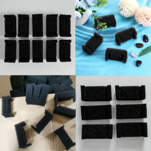 Taicols Cat Fountain Foam Filter, 10 Pcs Sponge Filter for Cat Water Fountain, Replacement Pet Fountain Sponge Filter, Foam Filter for Cat Dog Water Fountain Automatic Drinking Water Dispenser(Black)