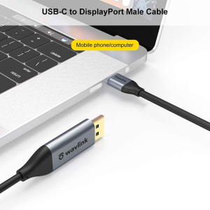 WAVLINK USB C to DP Cable, USB C to Displayport Converter 4K 60Hz Video with Type C/F Interface Computer/Notebook and More-Dp1.2 Version/1.8M (5.9 Feet)