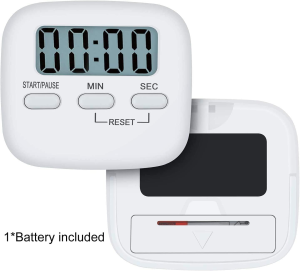 T Tersely 1 Pack Kitchen Timer with AAA Battery Included, Digital Kitchen Timers with Countdown,Loud Alarm,Auto-Off, Magnetic Back,Big Digits,Back Stand,Cooking Timer for Classroom, Bathroom,Kids Timer