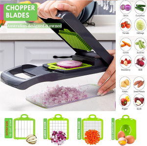 17-In-1 Vegetable Chopper for Effortless Meal Prep,Au Owned, Easy to Clean Mandoline Slicer Grater, Kitchen Tools & Gadgets, Vegetable Dicer Slicer Veggie Onion Chopper, 8 Sharp Blades