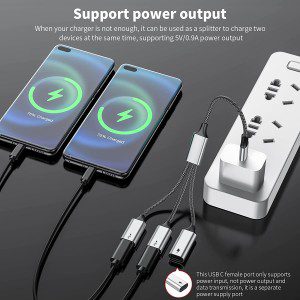 USB C to USB C Female Adapter USB Splitter Y Cable,(Not for Monitor) USB C Male to 3 USB-C Female Cord Converter,3 USB C Port Hub Charger Power Split Adapter for Mac,Xbox One Series X/S,Ps5,Laptop