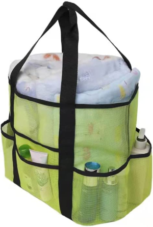 Mesh Beach Bag Portable Toy Tote Bag for Beach(Green)