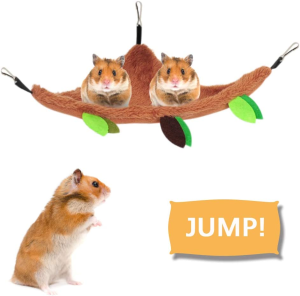 LZYMSZ 7PCS Hamster Hanging Warm Bed, Rat Hanging Bed House Forest Pattern Cage Toy Small Animals Cage Nest Accessories, Hamster Hammock Tunnel Swing Set for Parrot Ferret Squirrel Hamster Playing