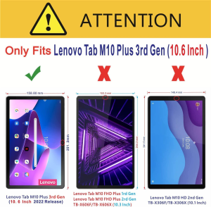 T Tersely [2 Pack] Screen Protector for Lenovo Tab M10 plus Gen 3(10.6 Inch), Premium 9H Hardness HD Case-Friendly Tempered-Glass Film Screen Protector