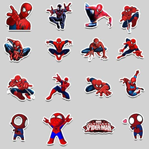 Spider-Man Stickers,35 PCS Superhero Graffiti Vinyl Waterproof Decals for Water Bottles Computer Bicycle Skateboard Luggage Phone Pad Laptop Kids Teens Stickers Pack