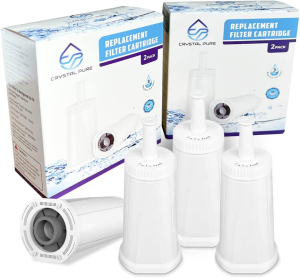 Crystal Pure Water Cartridge Filter Fits Breville Claro Swiss BES990 BES980 BES500 BES878 BES880 BES920, BES008WHT0NUC1 the Oracle,Oracle Touch,Bambino 4-Pack