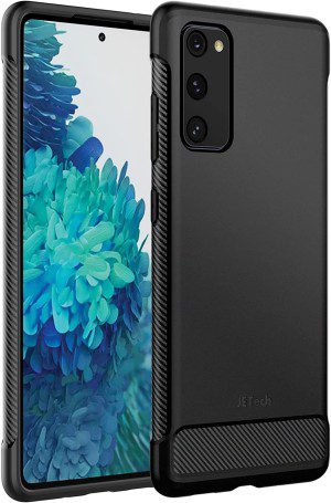 Jetech Slim Fit Case Compatible with Samsung Galaxy S21 FE 5G 6.4-Inch, Thin Phone Cover with Shock-Absorption and Carbon Fiber Design (Black)