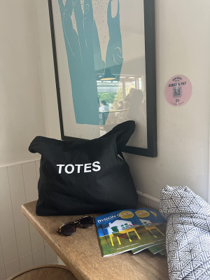 TOTES Pure Cotton Black Tote Bag| (50X43Cm) Eco-Friendly Foldable Shoulder Shopping Bags | Washable Reusable Cloth & Unisex Grocery Bags with (50Cm) Handles