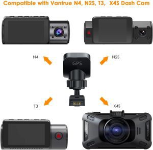 Vantrue N4, N2S, X4S, N1P(2023) Dash Cam GPS Receiver Module Type C USB Port Adhesive Mount for Windows and Mac