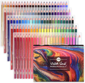 72 Watercolor Pencils Set – Premium Artist Lead 72 Vibrant Colors No Duplicates Pre-Sharpened Colored Pencils Ideal for Coloring, Blending and Layering, Sketching, Crafting