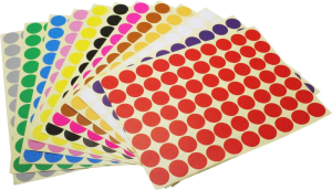 Weforu Dot Stickers, 19Mm Sticky Coloured Dots, 12 Colors round Stickers Dots Circle Color Coding Labels(2520Pcs, 36Sheet, 12 Colors, 19Mm)