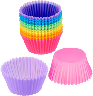 Silicone Cupcake Liners 2 ×2.75× 1.29 Inches, Nonstick/Heat Resistant/Reusable Silicone Muffin Baking Cups Silicone Jelly Molds (12Pack)