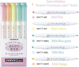 Zebra Mildliner Highlighter Pen Set, 25 Pastel Color Set