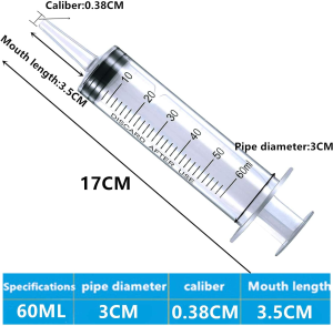 60Ml Syringe with Caps (2Pcs)