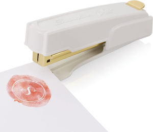 Swingline Stapler, 20 Sheet Capacity, Durable Metal, Small, Half Strip, Vintage, White/Gold (S7042301AZ)