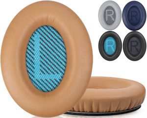 Jalpolat® Replacement Ear Pads Cushions for Bose Quiet Comfort 35 (QC35), Quietcomfort 35 II (QC35 II) Headphones, – Earpads Compatible with QC35 & 35 Ii / QC45 / QC25 / QC15 / QC2 / AE2 / Ae2I / AE2W / Soundlink & Soundtrue – Comfortable Memory Foam, Soft & Long Lasting (Khaki)