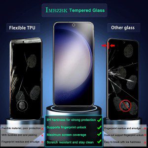 [4+4 Pack] IMBZBK for Samsung Galaxy S23 Screen Protector Tempered Glass Accessories 4 Pack Screen Protector for Samsung Galaxy S23 4 Pack Camera Lens Protector Case Friendly Fingerprint Compatible