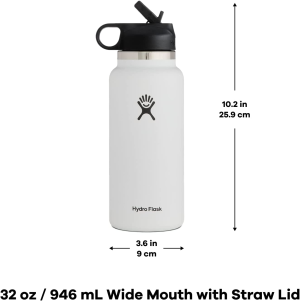 32 Oz Wide Mouth Straw Lid White