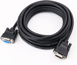 DTECH 5m RS232 Serial Cable Extension Male to Female 9 Pin Straight Through Cord (15 Feet, Black)