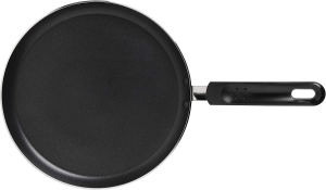 Stanley Rogers 42316 Crepe Pan 25 Cm, Induction Compatible Cookware, Non Stick Coated Crepes Pan, Pancackes and Omlettes Griddle with Handle (Colour: Black)