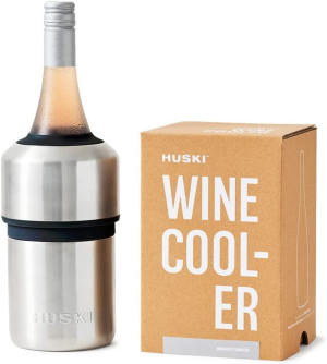 Huski Wine Cooler | Premium Iceless Wine Chiller | Keeps Wine Cold up to 6 Hours | Award Winning Design | New Wine Accessory | Fits Some Champagne Bottles | Perfect Gift for Wine Lovers (Champagne)