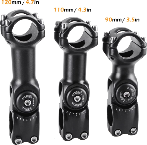 TRIWONDER Stem 25.4 31.8 90Mm 110Mm 130Mm 60 Degree Adjustable Bike Stem Mountain Bike Stem Short Handlebar Stem Riser for Bicycle, Road Bike, MTB, BMX, Cycling