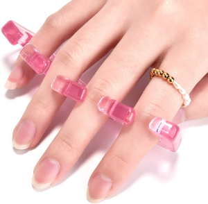 Toe Separators Flexible Soft Silicone Finger Toe Spacers for Nail Polish Pedicure Tools (Pink)