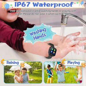 4G GPS Smart Watch for Kids/Elderly Global Waterproof Phone Video Call SOS Emergency Alarm Voice Message Camera GPS Tracker Watch Real-Time Tracking Geo-Fence Touch Screen Senior Boys Girls Gift