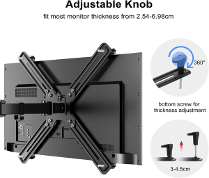 Suptek Non VESA Monitor Mount, VESA Mount Adapter for 17-27 Inch Screens without Mounting Holes, Non VESA Adapter Mount Kit, VESA Compatible 75X75Mm/100X100Mm, Max Load 8Kg