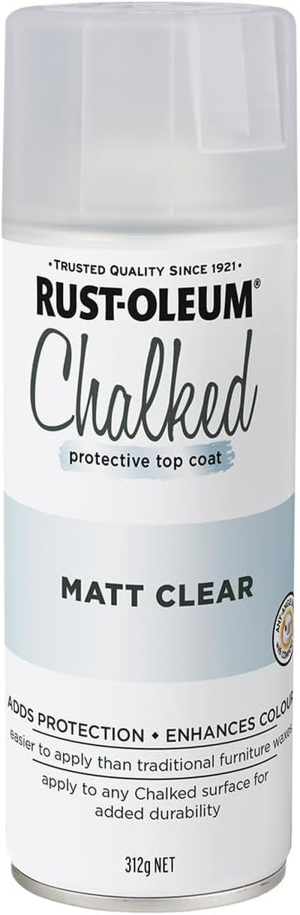 Rust-Oleum Chalked Ultra Matte Spray Paint, Clear Top Coat, 340 G