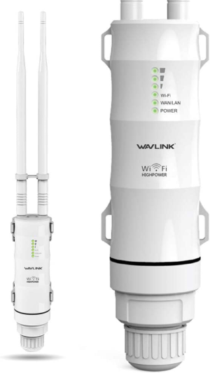 WAVLINK Weatherproof AC600 Outdoor Access Point/Wifi Range Extender/Wifi Repeater/Router, 2.4G 150Mbps + 5G 433Mbps Dual Band Wifi with 2X High Gain Antennas