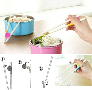 Training Chopsticks, 4 Pairs Chopsticks Reusable Easy to Use Chopsticks Helper Learner Chopsticks Right or Left Handed for Beginners