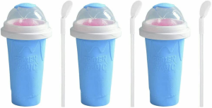 Slushie Maker Cup Quick Freeze Magic Squeeze Cup Milkshake Cup Ice Cream Maker (3, Green)