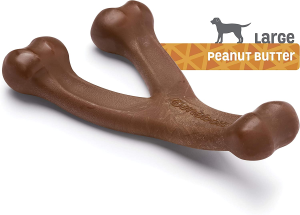 Benebone Wishbone Durable Dog Chew Toy for Aggressive Chewers, Real Peanut, Made in USA, Large