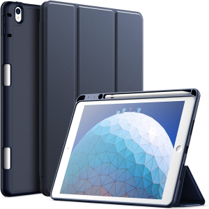 Jetech Case for Ipad Air 3 (10.5-Inch 2019, 3Rd Generation) and Ipad Pro 10.5 with Pencil Holder, Slim Tablet Cover with Soft TPU Back, Auto Wake/Sleep (Black）