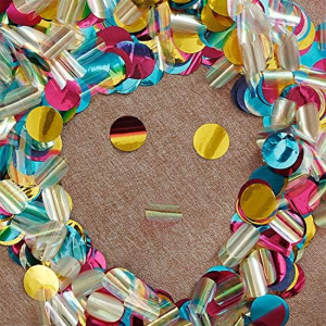HIPIHOM 5000Pcs Multicolor Glitter Confetti Sequins for Wedding Birthday Party Christmas Table Decoration DIY Crafts, 0.6 Inches, Round