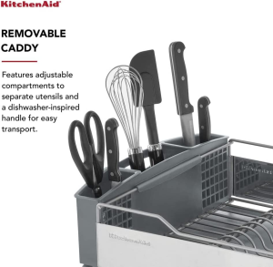 Kitchenaid KNS896BXGRA Full Size Dish Rack, Light Grey