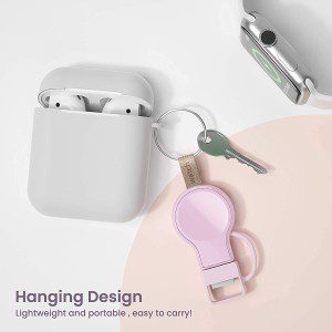 NEWDERY Charger for Apple Watch Portable Iwatch USB Wireless Charger, Travel Cordless Car Charger with Light Weight Magnetic Quick Charge for Apple Watch Ultra 8 7 SE 6 5 4 3 2 1 (Pink)