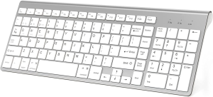 Wireless Keyboard Bluetooth, Bluetooth Keyboard with Number Pad, J JOYACCESS Dual Mode Slim Keyboard Connects up to 3 Devices for Imac/Mac,Macbook, Ipad,Laptop,Android,Windows-Pink