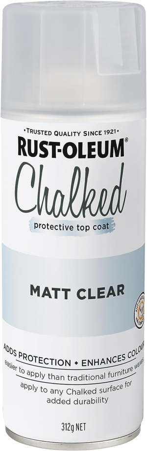 Rust-Oleum Chalked Ultra Matte Spray Paint, Clear Top Coat, 340 G