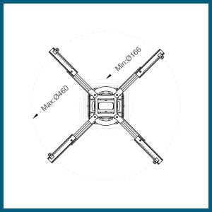 Qualgear Pro-Av QG-KIT-TA-3IN-B Projector Mount Kit Accessory with a Truss Ceiling Adapter, 3″ 1.5″, Black