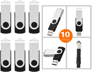 Wholesale 10 Pack 1MB-32GB Bulk Pack USB Flash Drives Swivel Thumb Drive Memory Stick