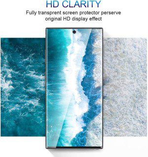 T Tersely Screen Protector for Samsung Galaxy Note 10+ / 5G, [2 Pack] Full Cover Support Fingerprint Unlock, HYDROGEL Aqua Screen Protector Curved for Samsung Note 10 plus (Pro) [Case Friendly]