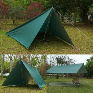 Large Waterproof Camping Tarp Tent Shelter Lightweight Backpacking Hiking Hammock Rain Fly Sun Shade (3X4M Tarp with 19 Loops)