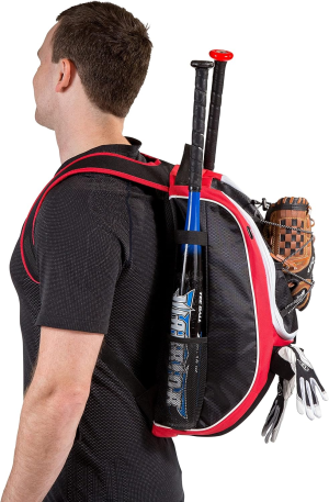 Athletico Baseball Bat Bag – Backpack for Baseball, T-Ball & Softball Equipment & Gear for Youth and Adults | Holds Bat, Helmet, Glove, Shoes |Shoe Compartment & Fence Hook