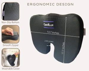 Cooling Gel Travel Seat Cushion – Ergonomic Airplane Butt Pillow for Long Flights – Lumbar Cushions on Plane – Premium Memory Foam Pad for Airplane – Enjoy Your Air Travel Again