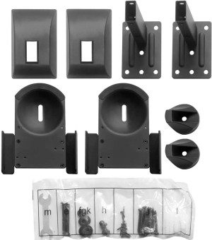 Suptek Dual Side Clamping Bookshelf Speaker Wall Mounting Bracket for Large Surrounding Sound Speakers, Hold up to 25Kgs Each Black SPM201