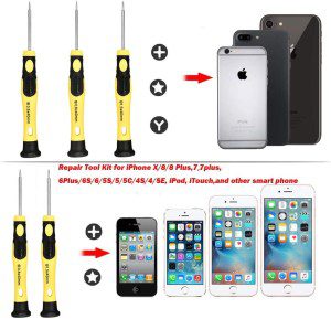 Cellphone Repair Tool Kit for Iphone 4, 5, 5S, 5C, 6, 6S, 7, 8, 8 Plus, Ipad, Ipod, Samsung Galaxy, Note/Precision Screwdriver Opening Pry Tools Fix Iphone Screen, Battery by NIDAYE