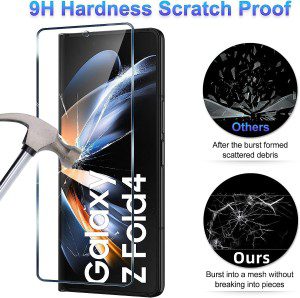 [3+2 Pack] T Tersely 9H Tempered Glass Screen Protector for Samsung Galaxy Fold 4, anti Scratch, Full Cover, Easy Install, 3 Pack Screen Protector and 2 Pack Camera Lens Protector