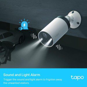 Tp-Link Tapo Smart Wire-Free Security Camera System, 2K QHD, 4MP, Full-Colour Night Vision, Smart AI Detection and Notification, Light and Sound Alarm, Local Storage, IP65, Hub Included (Tapo C420S2)